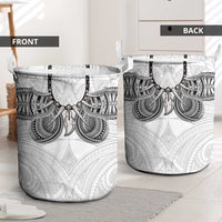 Samoan Traditional Art Tattoos Laundry Basket Tatau Tribal Motifs with Ula Nifo White LT03 - Polynesian Pride