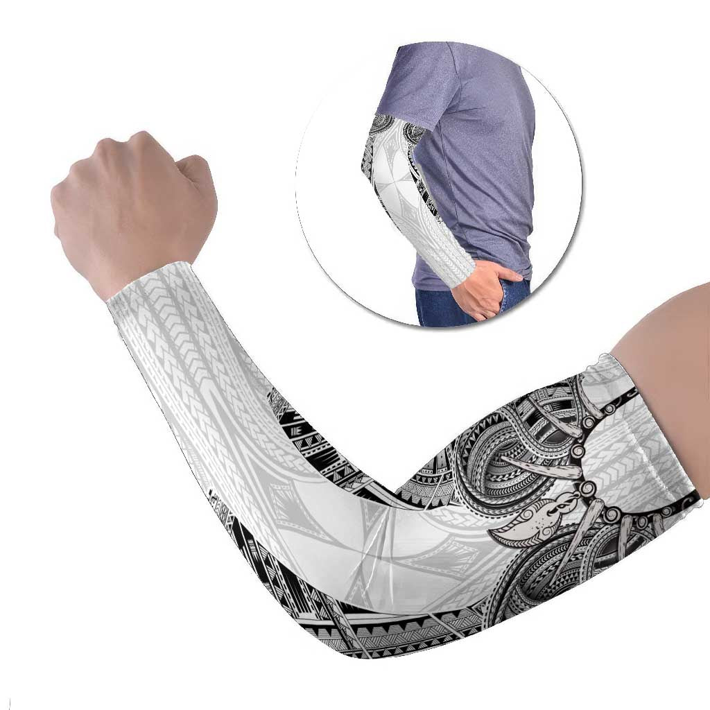 Samoan Traditional Art Tattoos Arm Sleeves Tatau Tribal Motifs with Ula Nifo White - Polynesian Pride