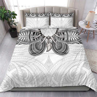 Samoan Traditional Art Tattoos Bedding Set Tatau Tribal Motifs with Ula Nifo White - Polynesian Pride