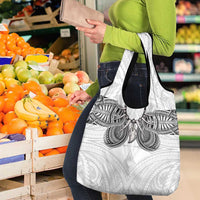 Samoan Traditional Art Tattoos Grocery Bag Tatau Tribal Motifs with Ula Nifo White - Polynesian Pride