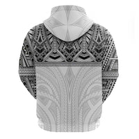 Samoan Traditional Art Tattoos Hoodie Tatau Tribal Motifs with Ula Nifo White - Polynesian Pride