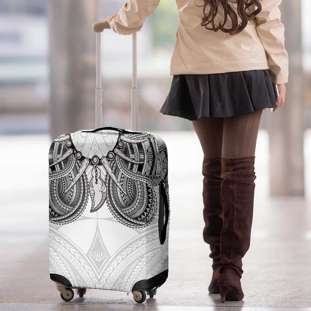 Samoan Traditional Art Tattoos Luggage Cover Tatau Tribal Motifs with Ula Nifo White - Polynesian Pride