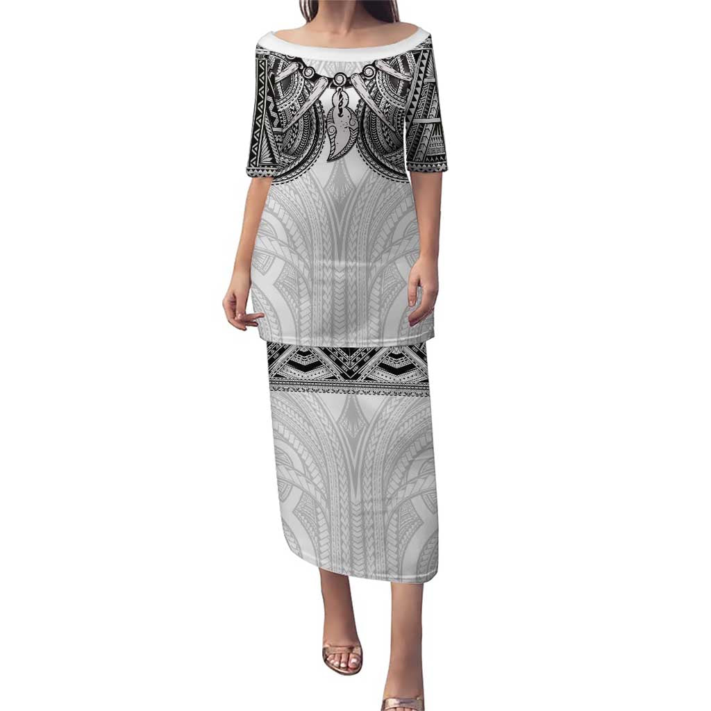 Samoan Traditional Art Tattoos Puletasi Tatau Tribal Motifs with Ula Nifo White - Polynesian Pride