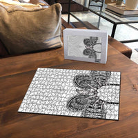 Samoan Traditional Art Tattoos Puzzle Tatau Tribal Motifs with Ula Nifo White - Polynesian Pride