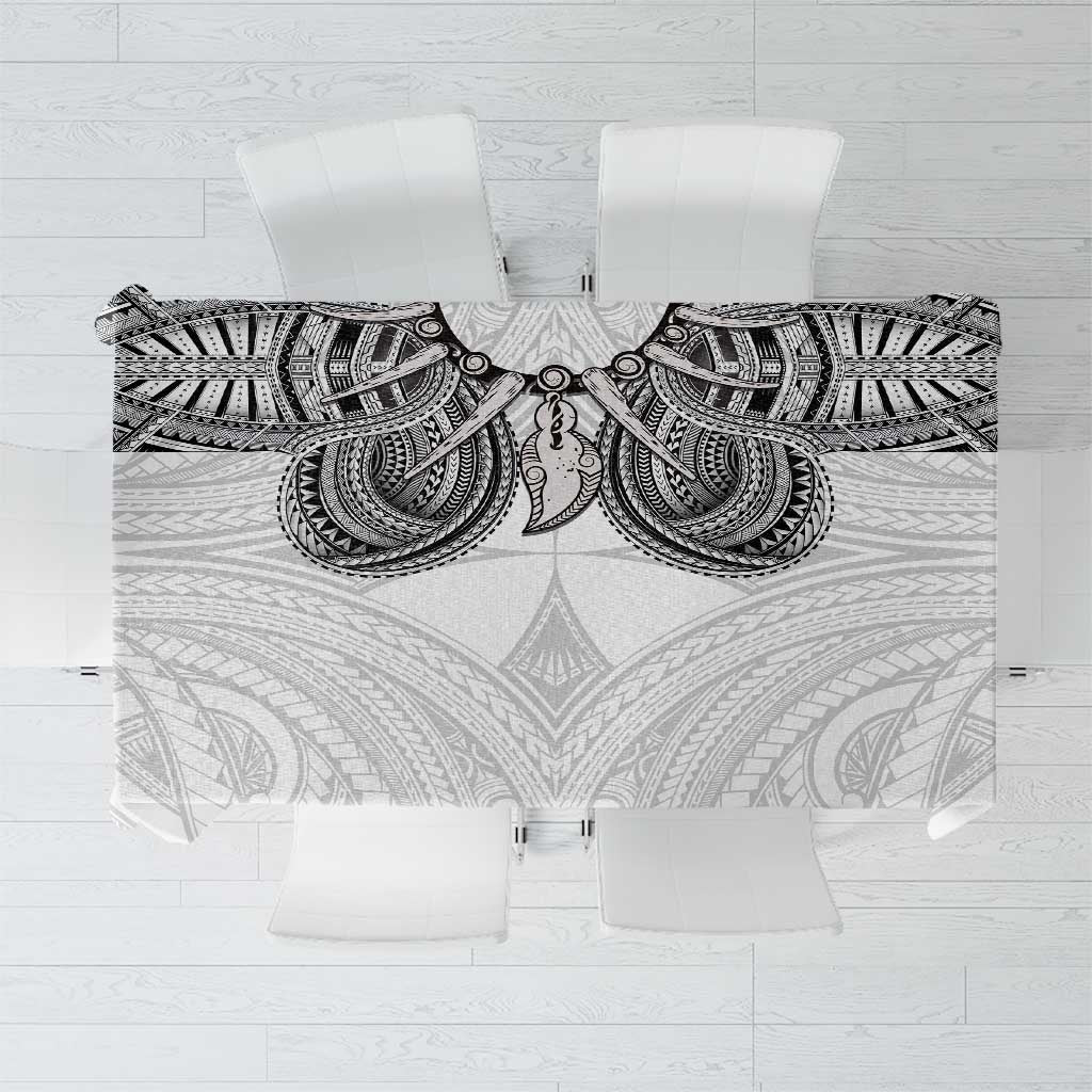 Samoan Traditional Art Tattoos Tablecloth Tatau Tribal Motifs with Ula Nifo White - Polynesian Pride