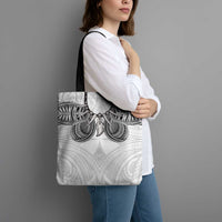 Samoan Traditional Art Tattoos Tote Bag Tatau Tribal Motifs with Ula Nifo White - Polynesian Pride