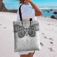 Samoan Traditional Art Tattoos Tote Bag Tatau Tribal Motifs with Ula Nifo White - Polynesian Pride