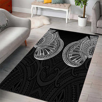 Samoan Traditional Art Tattoos Area Rug Tatau Roman Reigns Black Color - Polynesian Pride