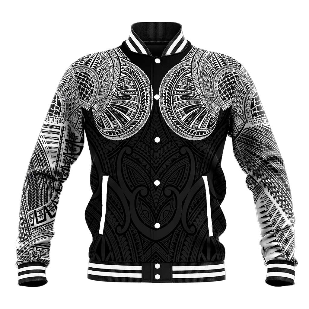 Samoan Traditional Art Tattoos Baseball Jacket Tatau Roman Reigns Black Color - Polynesian Pride