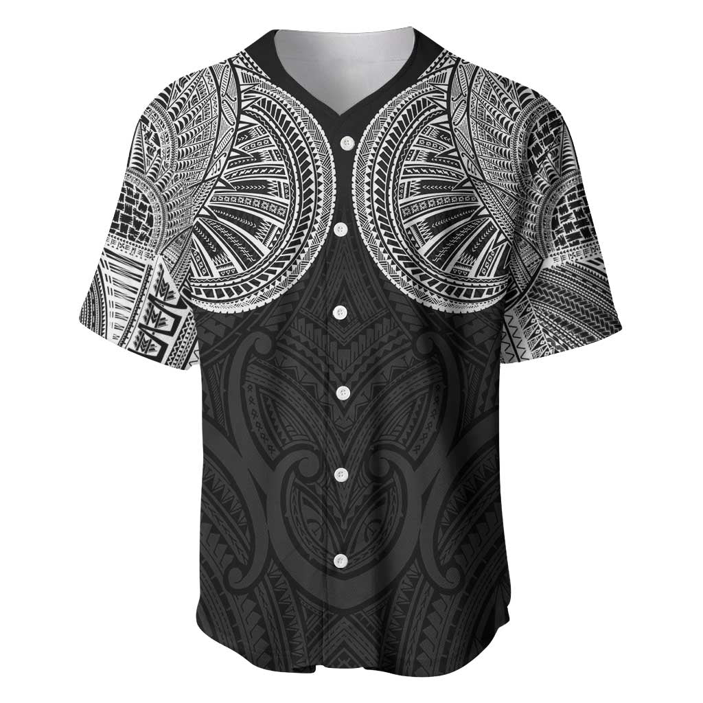 Samoan Traditional Art Tattoos Baseball Jersey Tatau Roman Reigns Black Color - Polynesian Pride