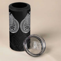 Samoan Traditional Art Tattoos 4 in 1 Can Cooler Tumbler Tatau Roman Reigns Black Color - Polynesian Pride