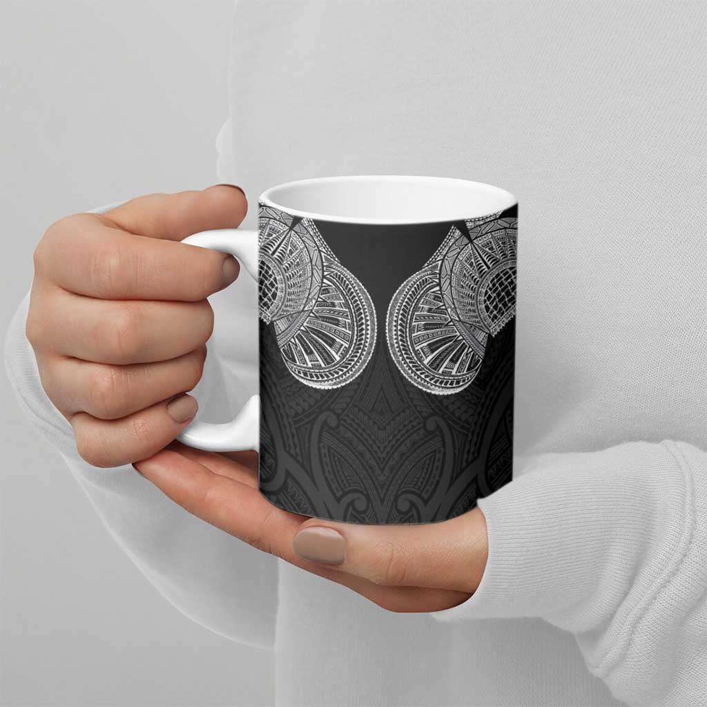 Samoan Traditional Art Tattoos Ceramic Mug Tatau Roman Reigns Black Color - Polynesian Pride