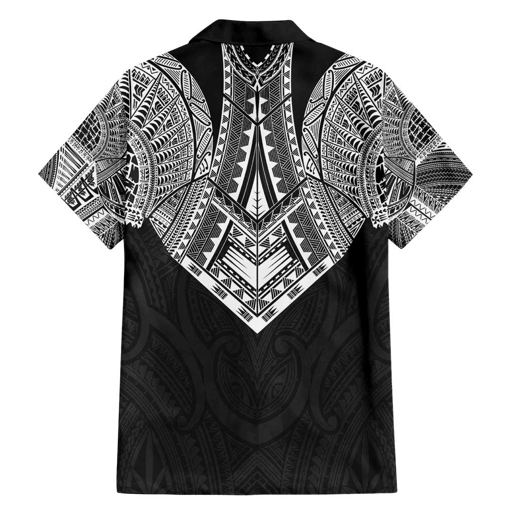 Samoan Traditional Art Tattoos Family Matching Tank Maxi Dress and Hawaiian Shirt Tatau Roman Reigns Black Color - Polynesian Pride