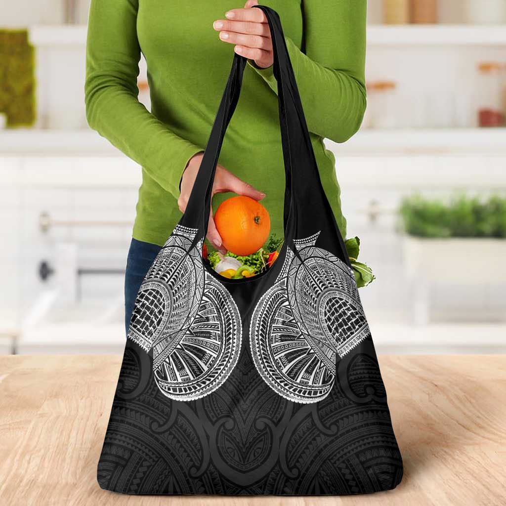 Samoan Traditional Art Tattoos Grocery Bag Tatau Roman Reigns Black Color - Polynesian Pride
