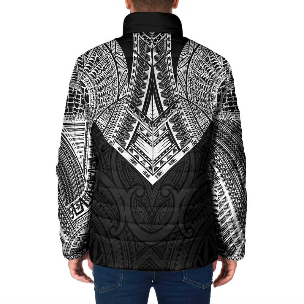 Samoan Traditional Art Tattoos Padded Jacket Tatau Roman Reigns Black Color - Polynesian Pride