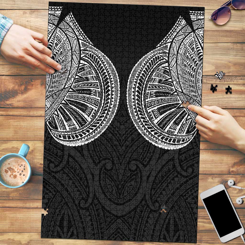 Samoan Traditional Art Tattoos Puzzle Tatau Roman Reigns Black Color - Polynesian Pride