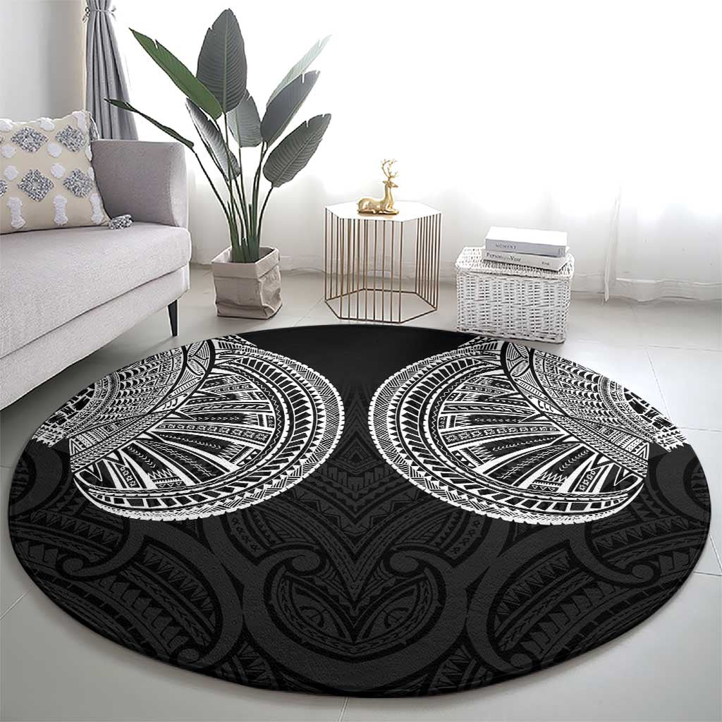 Samoan Traditional Art Tattoos Round Carpet Tatau Roman Reigns Black Color LT03 - Polynesian Pride