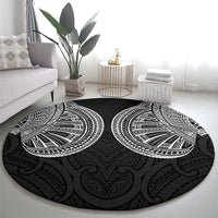 Samoan Traditional Art Tattoos Round Carpet Tatau Roman Reigns Black Color LT03 - Polynesian Pride