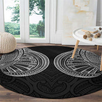 Samoan Traditional Art Tattoos Round Carpet Tatau Roman Reigns Black Color LT03 - Polynesian Pride