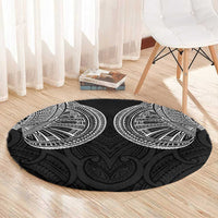 Samoan Traditional Art Tattoos Round Carpet Tatau Roman Reigns Black Color LT03 - Polynesian Pride