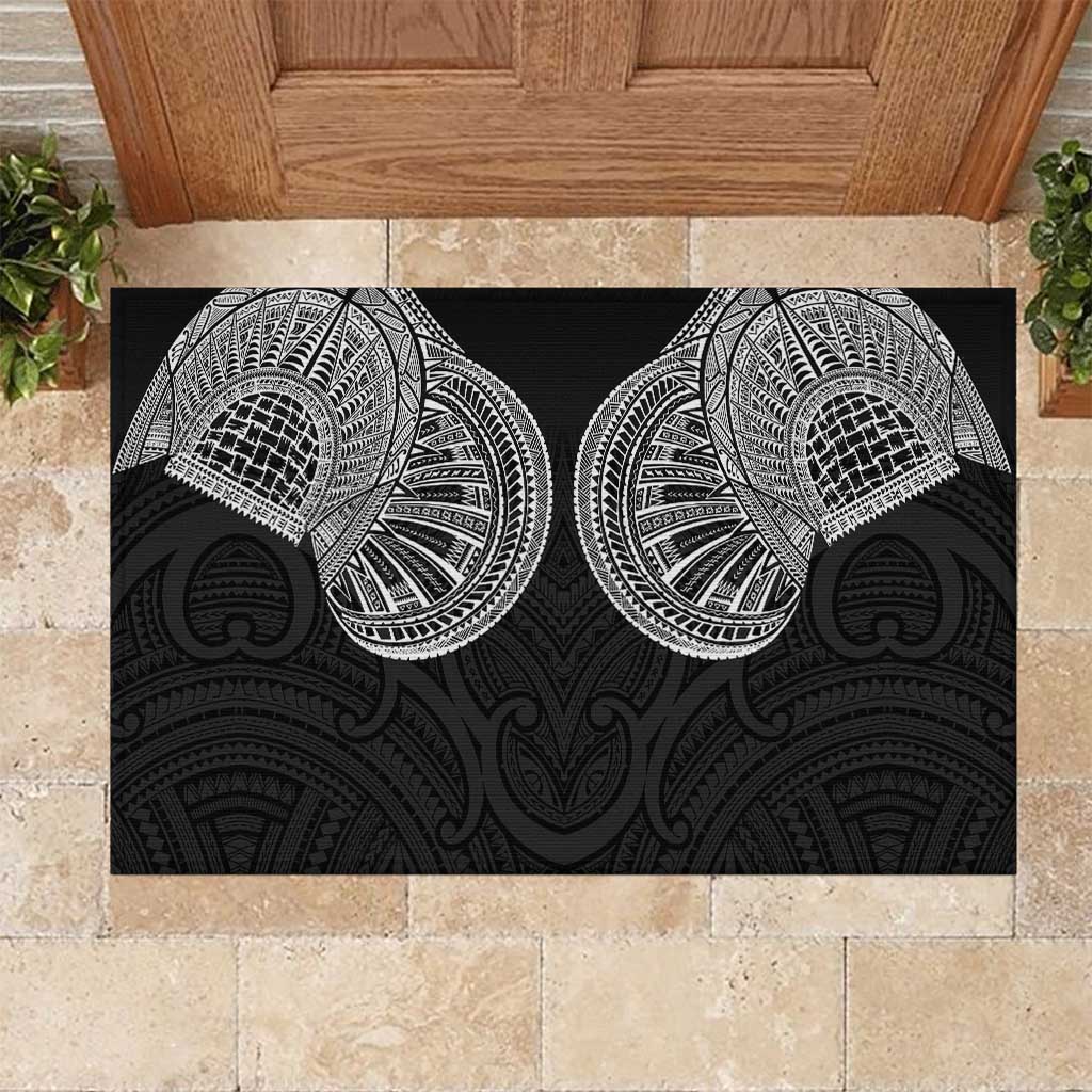 Samoan Traditional Art Tattoos Rubber Doormat Tatau Roman Reigns Black Color - Polynesian Pride