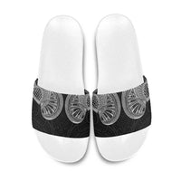 Samoan Traditional Art Tattoos Slide Sandals Tatau Roman Reigns Black Color - Polynesian Pride