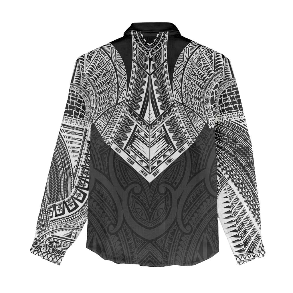 Samoan Traditional Art Tattoos Women Casual Shirt Tatau Roman Reigns Black Color - Polynesian Pride