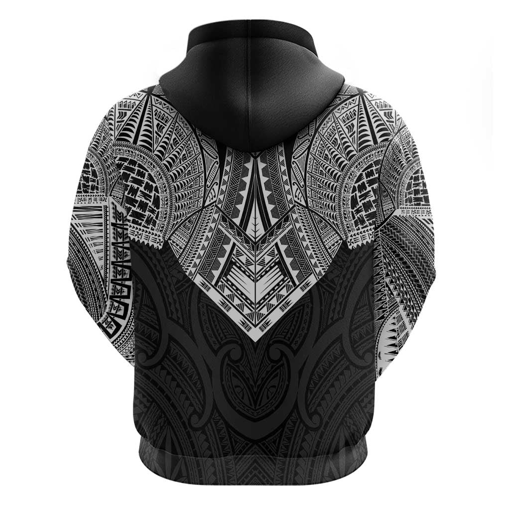 Samoan Traditional Art Tattoos Zip Hoodie Tatau Roman Reigns Black Color - Polynesian Pride