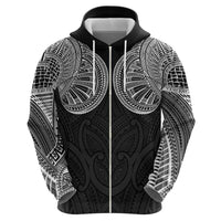 Samoan Traditional Art Tattoos Zip Hoodie Tatau Roman Reigns Black Color - Polynesian Pride