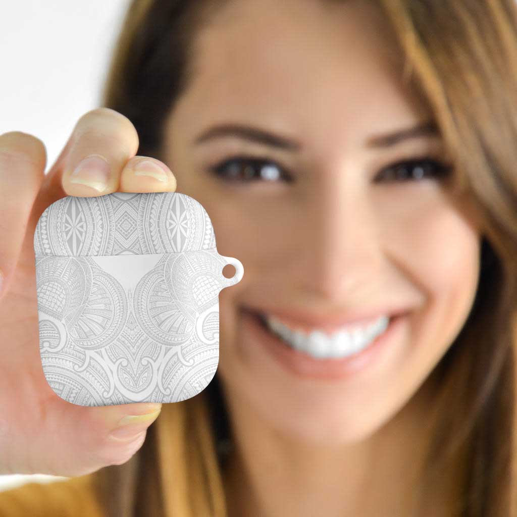 Samoan Traditional Art Tattoos AirPods Case Tatau Roman Reigns White Color - Polynesian Pride