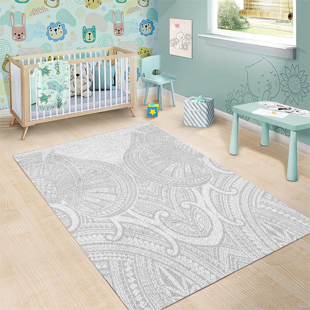 Samoan Traditional Art Tattoos Area Rug Tatau Roman Reigns White Color - Polynesian Pride