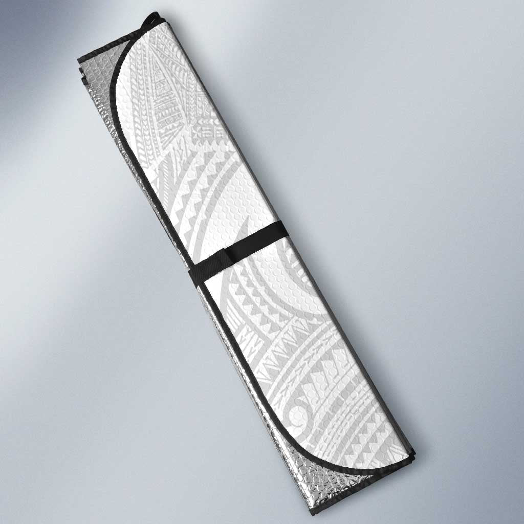 Samoan Traditional Art Tattoos Auto Sun Shade Tatau Roman Reigns White Color - Polynesian Pride