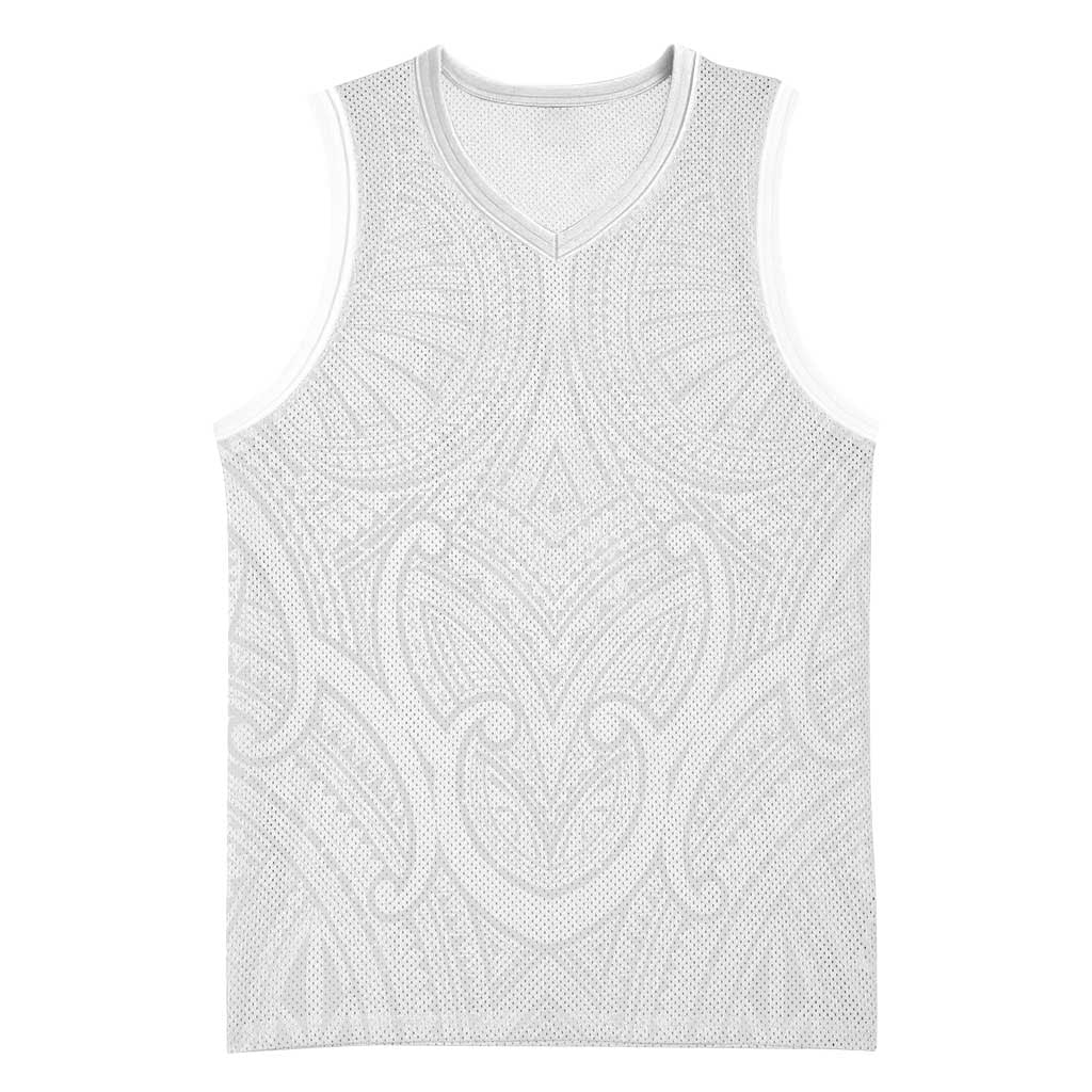 Samoan Traditional Art Tattoos Basketball Jersey Tatau Roman Reigns White Color - Polynesian Pride