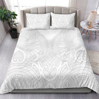 Samoan Traditional Art Tattoos Bedding Set Tatau Roman Reigns White Color - Polynesian Pride