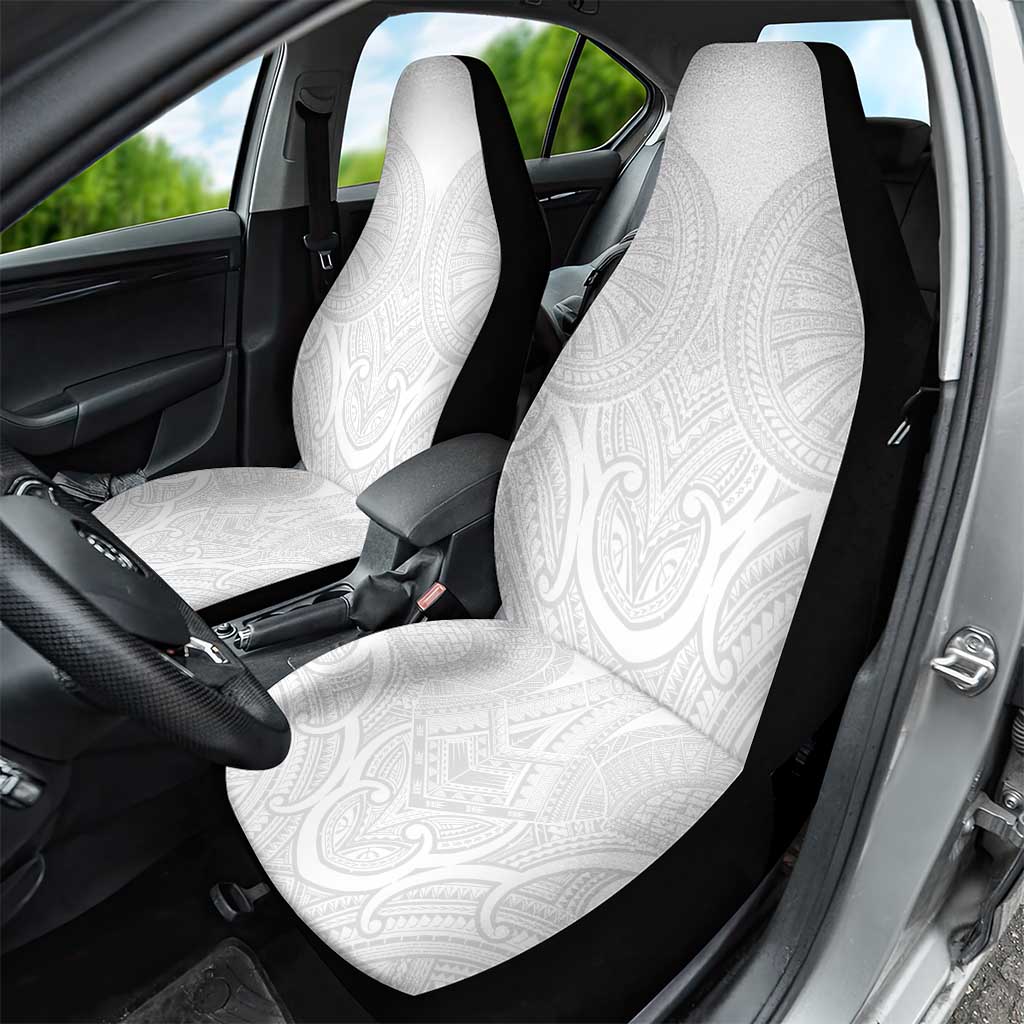 Samoan Traditional Art Tattoos Car Seat Cover Tatau Roman Reigns White Color - Polynesian Pride