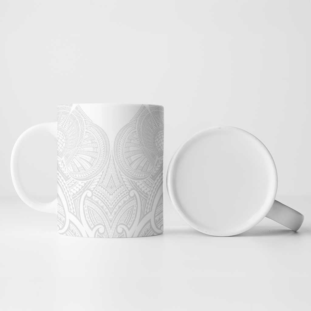 Samoan Traditional Art Tattoos Ceramic Mug Tatau Roman Reigns White Color - Polynesian Pride