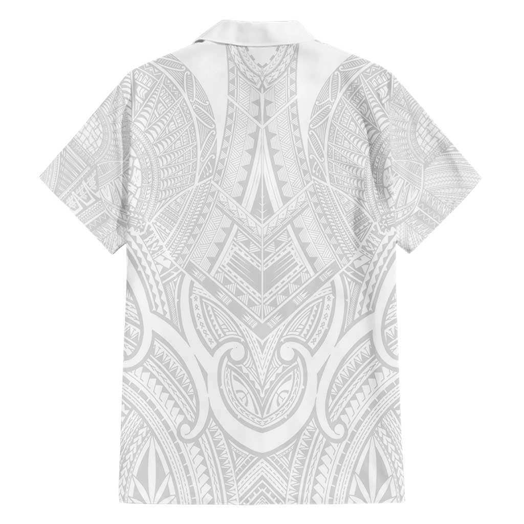 Samoan Traditional Art Tattoos Family Matching Short Sleeve Bodycon Dress and Hawaiian Shirt Tatau Roman Reigns White Color - Polynesian Pride