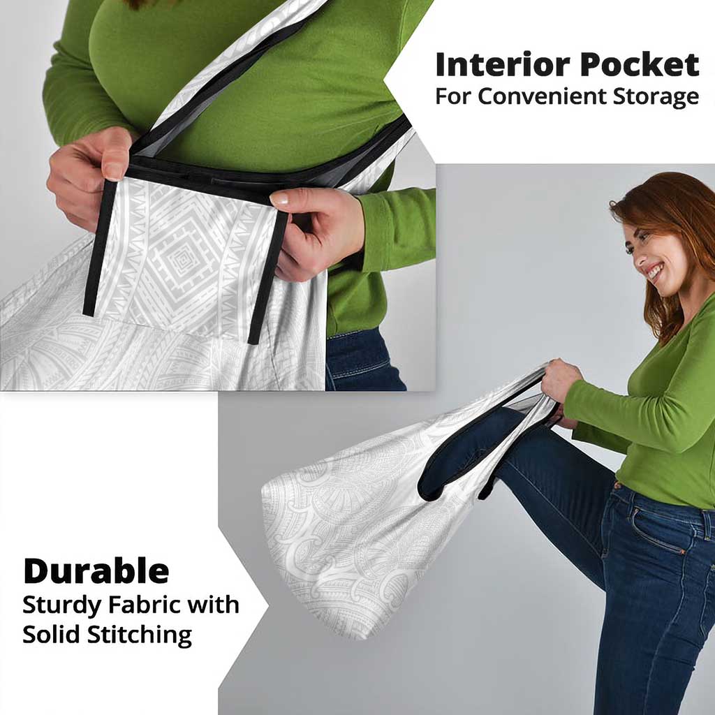 Samoan Traditional Art Tattoos Grocery Bag Tatau Roman Reigns White Color - Polynesian Pride