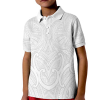 Samoan Traditional Art Tattoos Kid Polo Shirt Tatau Roman Reigns White Color - Polynesian Pride