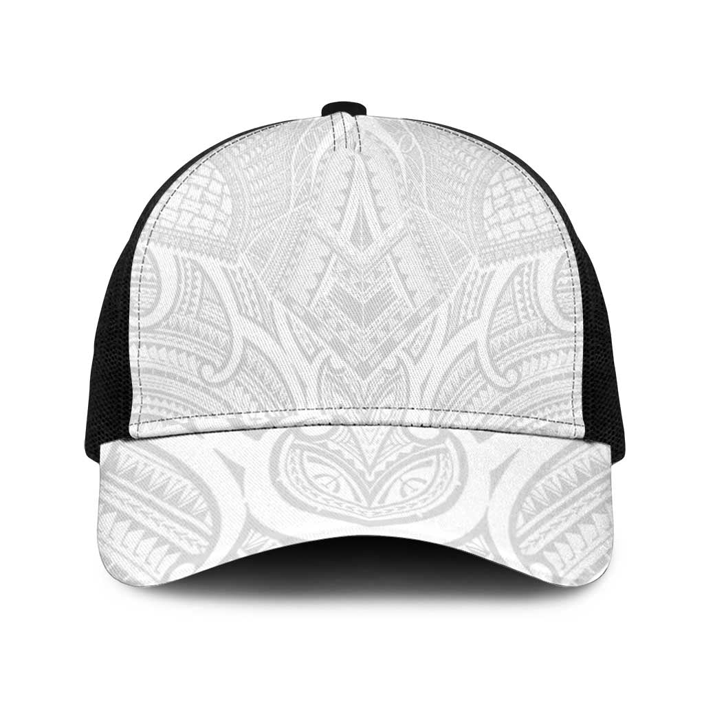 Samoan Traditional Art Tattoos Mesh Trucker Cap Tatau Roman Reigns White Color - Polynesian Pride