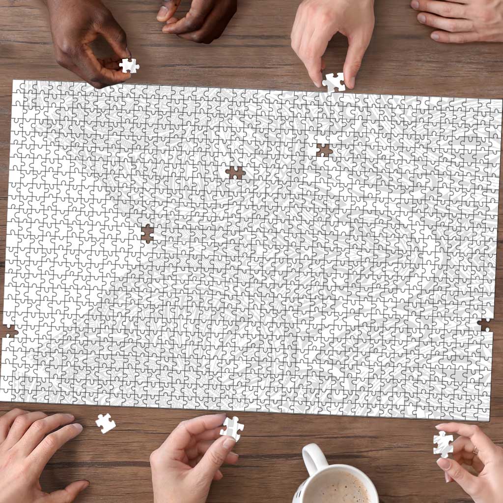 Samoan Traditional Art Tattoos Puzzle Tatau Roman Reigns White Color - Polynesian Pride