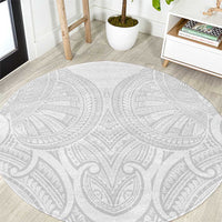 Samoan Traditional Art Tattoos Round Carpet Tatau Roman Reigns White Color - Polynesian Pride