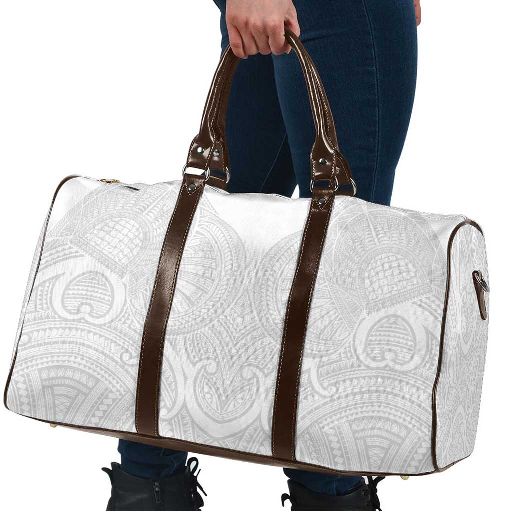 Samoan Traditional Art Tattoos Travel Bag Tatau Roman Reigns White Color - Polynesian Pride