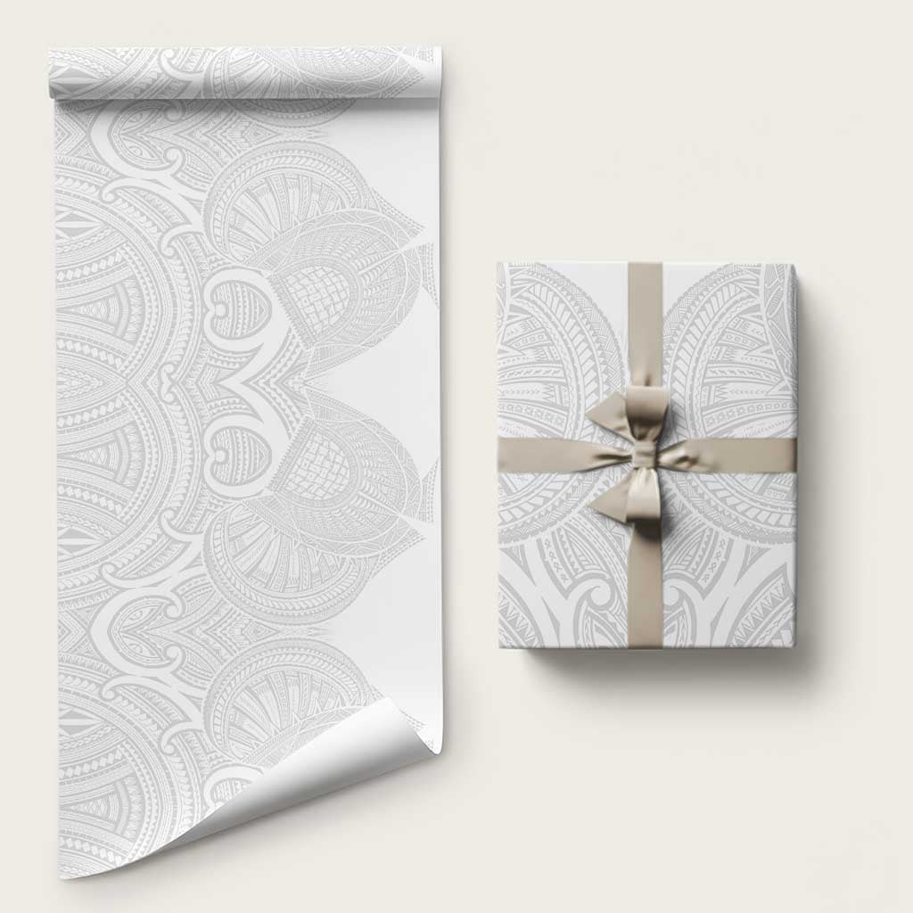 Samoan Traditional Art Tattoos Wrapping Paper Tatau Roman Reigns White Color LT03 58" × 23" White - Polynesian Pride