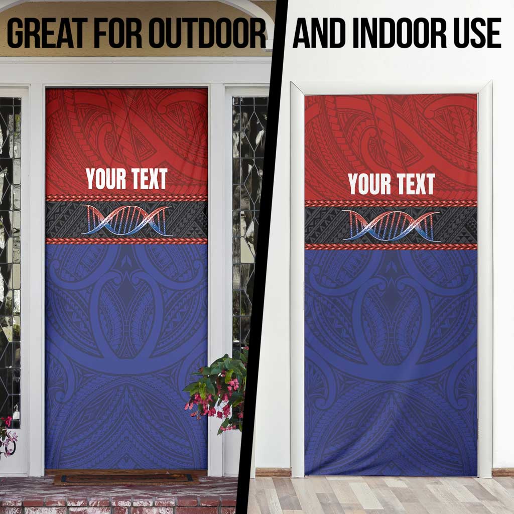 Personalised Samoan DNA-Proud of Samoa Door Cover Polynesian Patterns - Polynesian Pride
