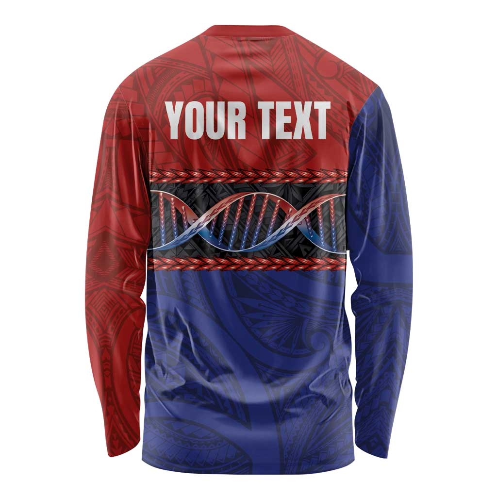 Personalised Samoan DNA-Proud of Samoa Long Sleeve Shirt Polynesian Patterns - Polynesian Pride