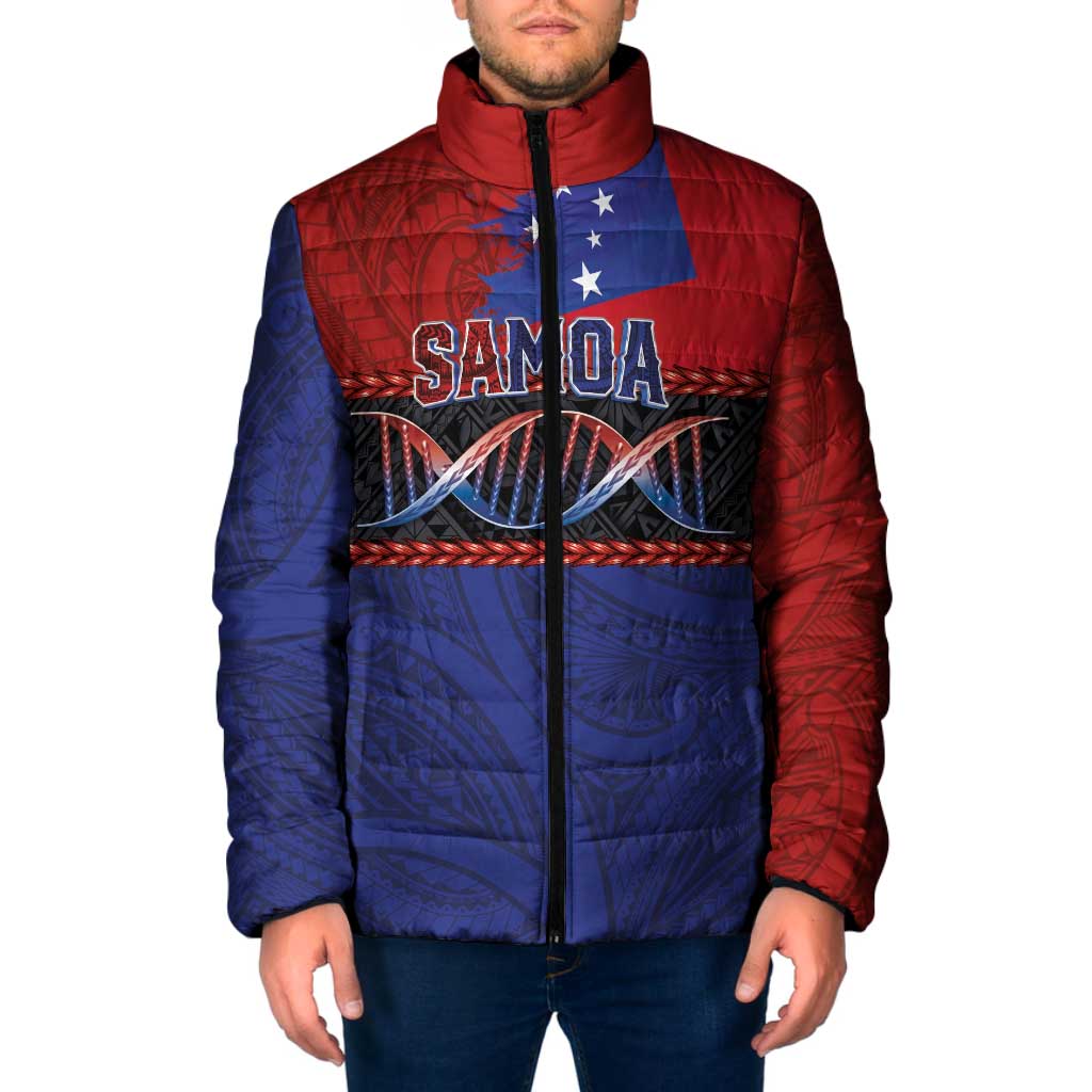 Personalised Samoan DNA-Proud of Samoa Padded Jacket Polynesian Patterns - Polynesian Pride