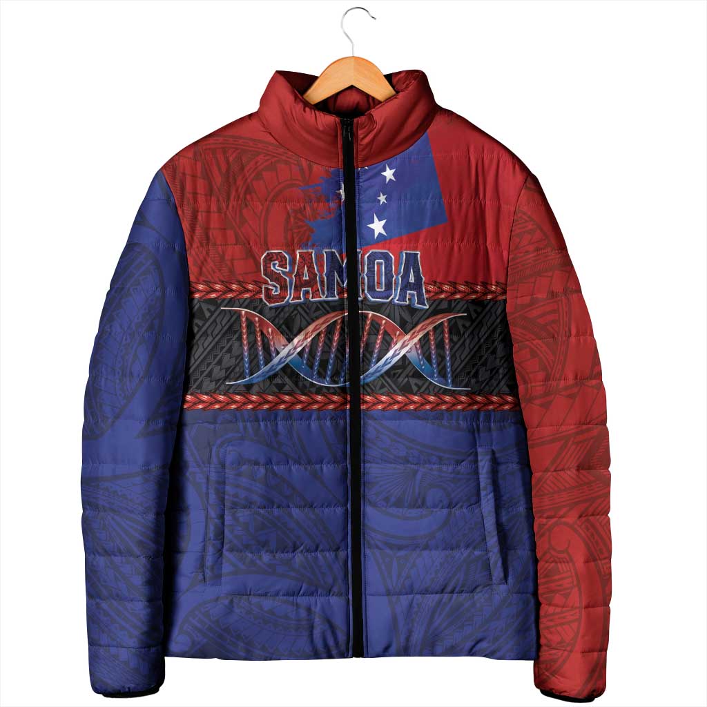 Personalised Samoan DNA-Proud of Samoa Padded Jacket Polynesian Patterns - Polynesian Pride