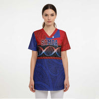 Personalised Samoan DNA-Proud of Samoa Scrub Top Polynesian Patterns - Polynesian Pride