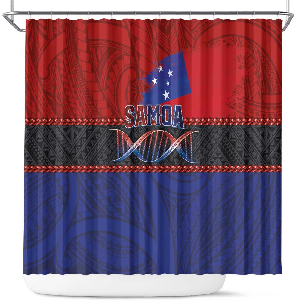 Samoan DNA-Proud of Samoa Shower Curtain Polynesian Patterns - Polynesian Pride